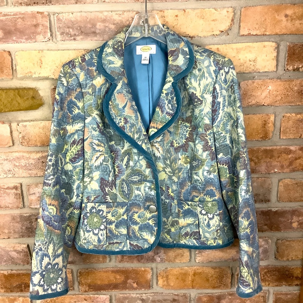 TALBOTS Floral Brocade Tapestry Blazer Jacket - Picture 9 of 10